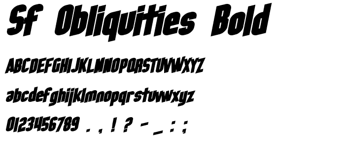 SF Obliquities Bold font
